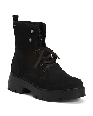 Suede Laced Up Booties For Women