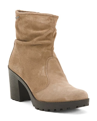 Suede Heeled Booties For Women