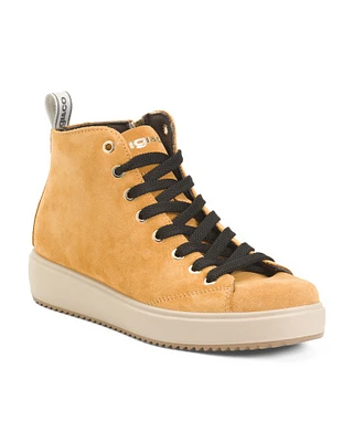 Suede Lace Up Sneakers For Women