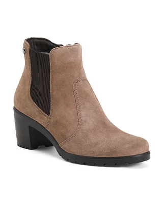 Suede Heel Chelsea Booties For Women