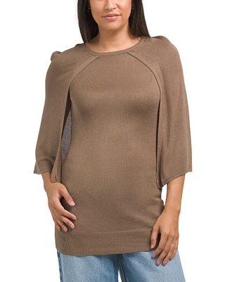 Cape Overlay Sleeveless Sweater