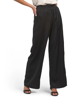 Elastic Waistband Wide Leg Pants For Women