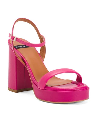 Leather Sandals With Platform Heels For Women