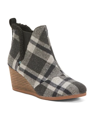 Leather Kelsy Wedge Booties For Women