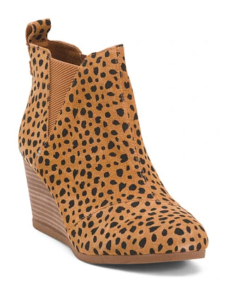 Suede Kelsy Wedge Booties For Women