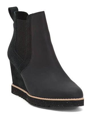 Leather Maddie Wedge Booties For Women