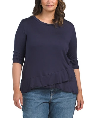 Plus Layered Ruffle Hem Top For Women