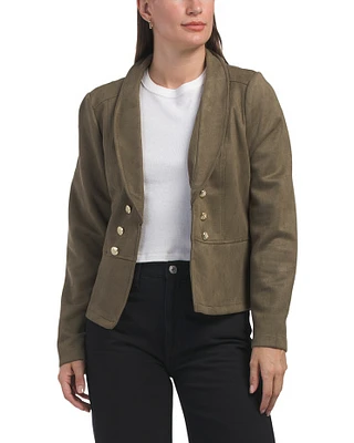 Faux Suede Scuba Jacket