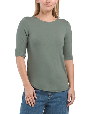 Elbow Sleeve Crepe Top For Women