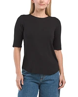 Elbow Sleeve Crepe Top For Women