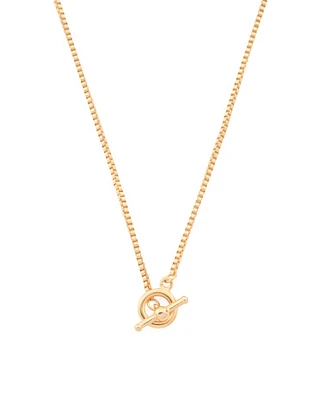 24K Gold Plated Lariat Toggle Necklace