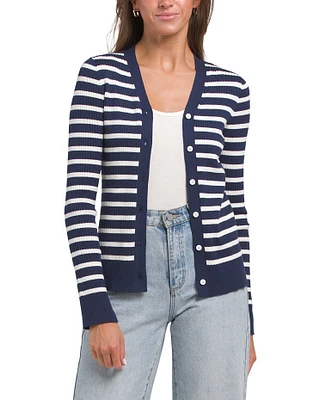 Ava Stripe Button Down Sweater Cardigan