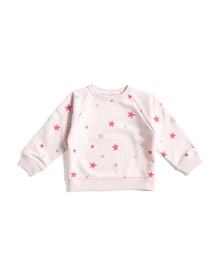 Infant And Toddler Girls Organic Cotton Printed Pull Over Sweatshirt