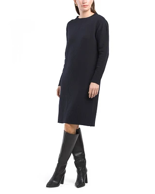 Merino Wool And Cashmere Blend Seam Detail Mini Dress For Women