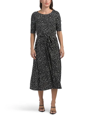 Fit And Flare Polka Dot Dress For Women