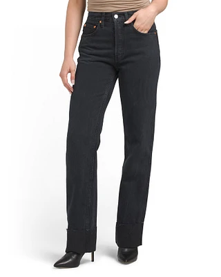 High Rise Loose Long Jeans For Women