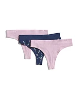 3Pk Bailey Ribbed Seamless Thong Panties For Women