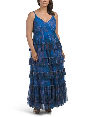 Plus Tiered Maxi Gown For Women