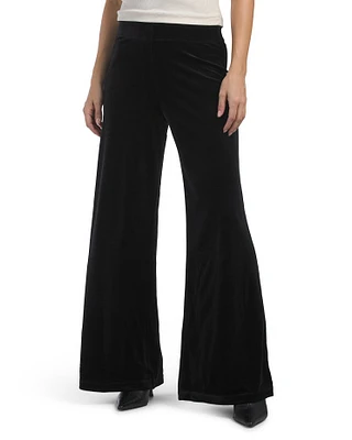 Wide Leg Velvet Pants For Women