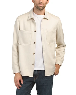 Faux Suede Shirt Jacket For Men