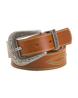 Leather Modern Western Boho Buckle Belt For Women