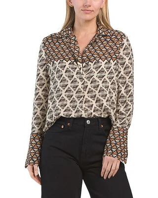 Printed Long Sleeve Blouse For Women