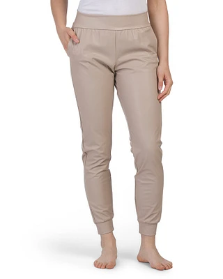 Faux Leather Joggers For Women