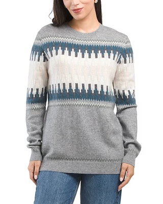 Merino Wool And Cashmere Blend Fair Isle Boyfriend Sweater