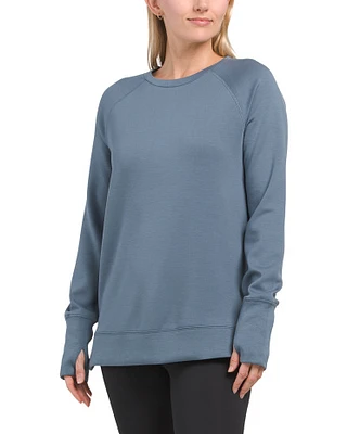 Yummy Knit Side Zip Tunic Sweatshirt