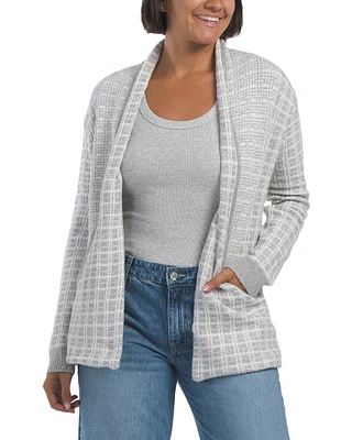 Plaid J Pocket Cardigan Sweater