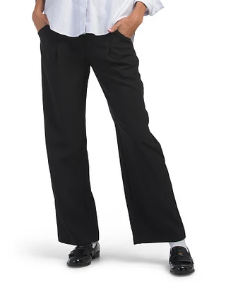 Single Pleat Wide Leg Trousers For Women