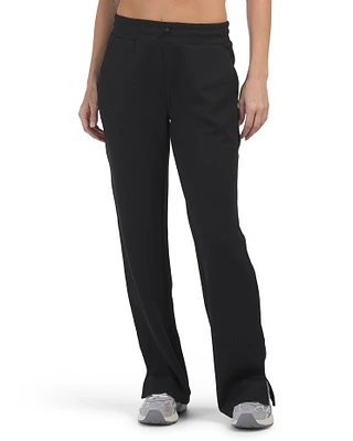 Scuba Wide Leg Pants With Pockets