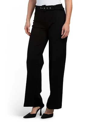 Belted Stretch Pants For Women