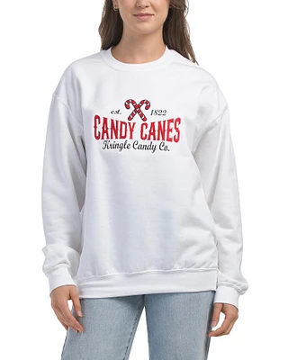 Candy Canes Embroidered Sweatshirt For Women