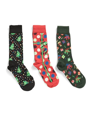 3Pk Holiday Socks Gift Set For Men