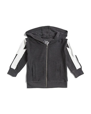 Boys Lightening Bolt Sleeve Zip Up Hoodie