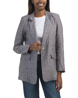 Linen Pinstriped Blazer