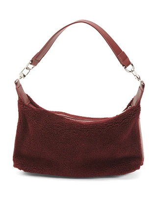 Faux Shearling Shoulder Bag For Women