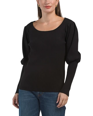 U-Neck Ribbed Sweater