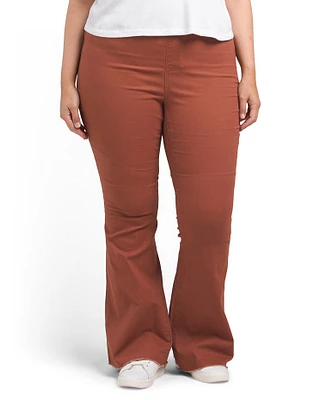 Plus Pull On Flare Jeans For Women