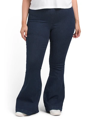 Plus Pull On Flare Jeans For Women