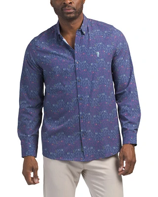 Scotch Blend Long Sleeve Button Down Shirt For Men