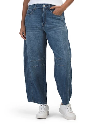 High Rise Barrel Leg Jeans For Women