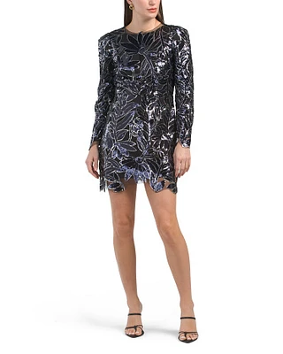 Scottie Floral Sequins Mini Dress For Women