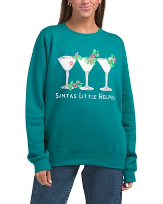 Santa's Little Helpers Martini Sweatshirt For Women