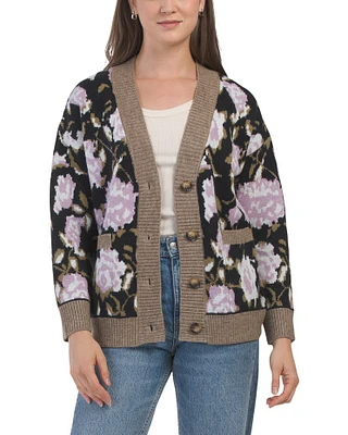 Floral Jacquard Cozy Cardigan