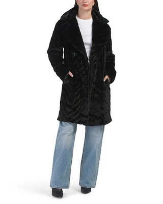 Double Breasted Faux Fur Coat