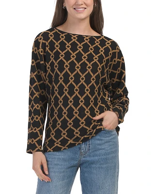 Geometric Patterned Pull Over Sweater