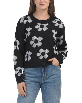 Long Sleeve Floral Sweater