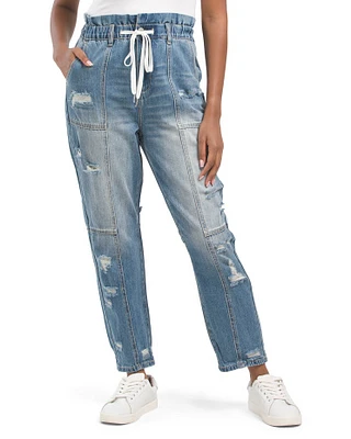 High Rise Barrel Leg Jeans For Women